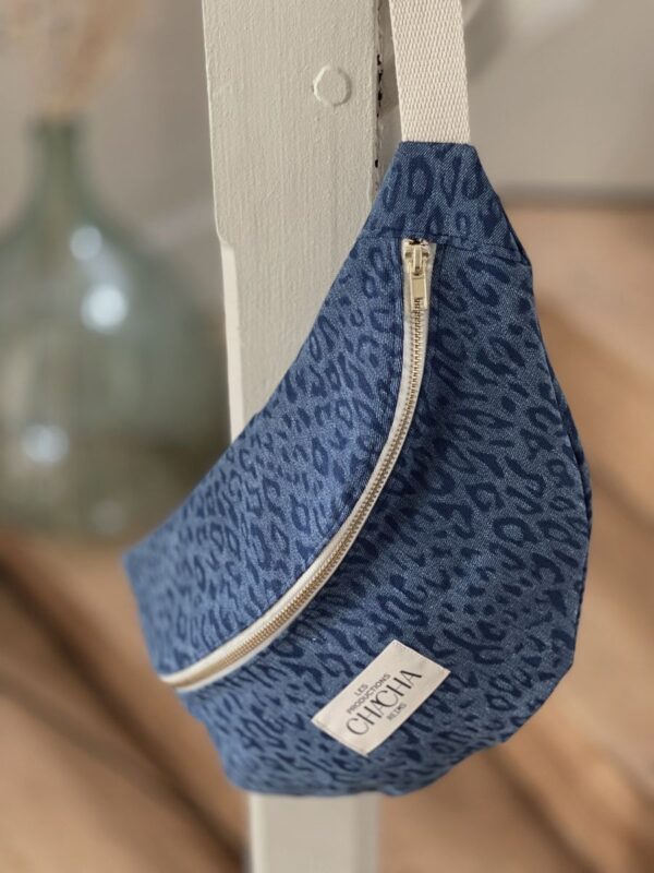 Sac Banane en jean Léopard bleu – Image 2
