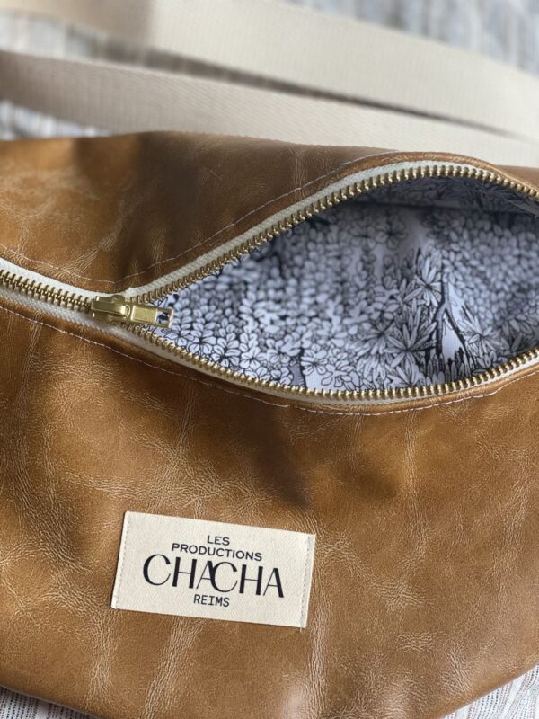 Sac Banane simili cuir cognac – Image 5