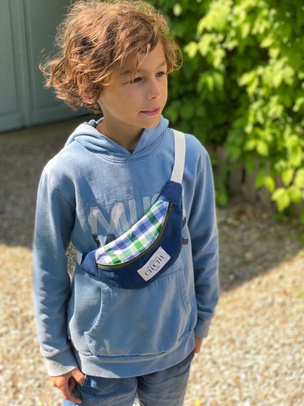 Sac Banane Kids en Jean et Vichy – Image 2