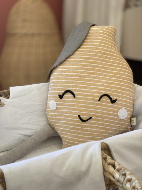 Coussin musical Citron rayure jaune – Image 4