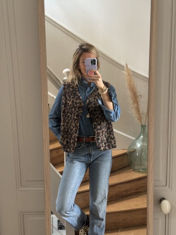 Bernie : le Gilet de berger en moumoute léopard – Image 5