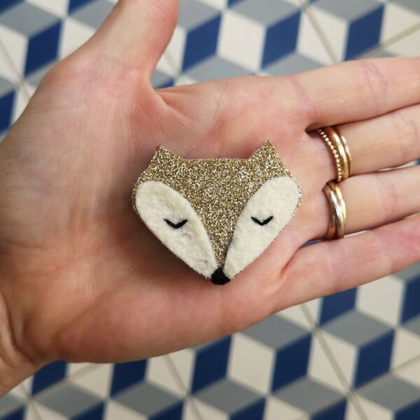 Broche pailletée Renard – Image 4