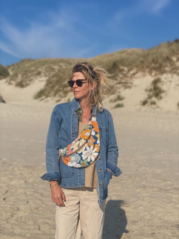 Sac Banane Flower Power Bleu – Image 2