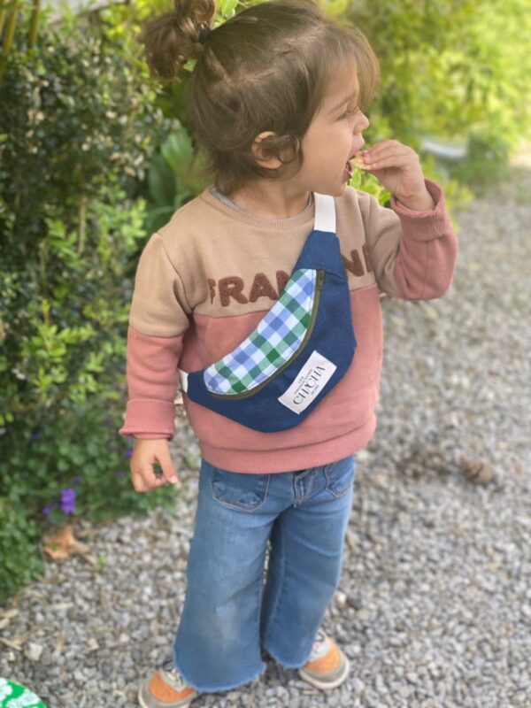 Sac Banane Kids en Jean et Vichy – Image 3