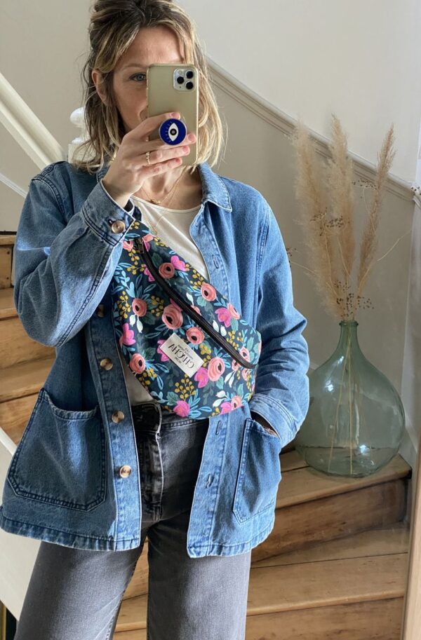 Sac Banane LES FLEURS Navy – Image 2