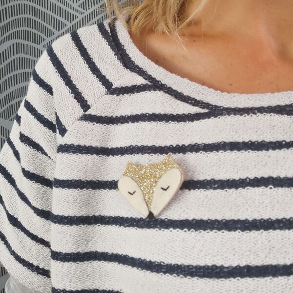 Broche pailletée Renard – Image 3