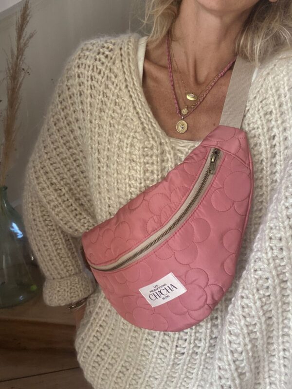 Sac Banane doudoune matelassée Rose ( différentes tailles) – Image 4
