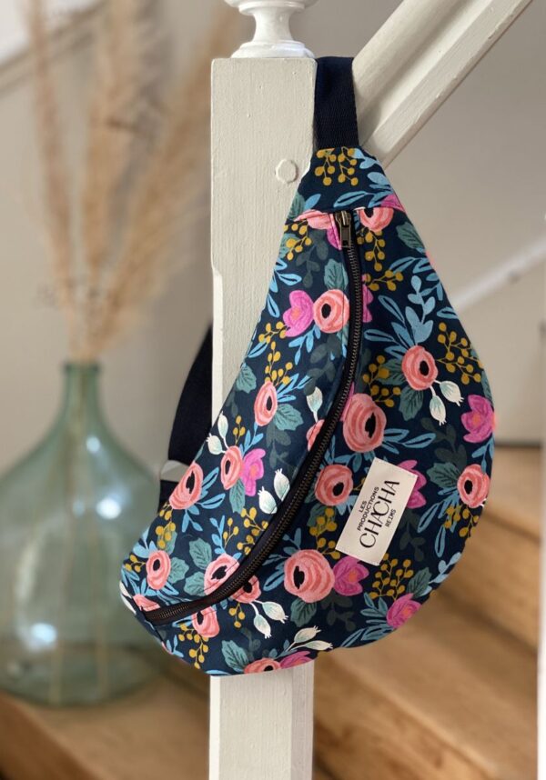 Sac Banane LES FLEURS Navy