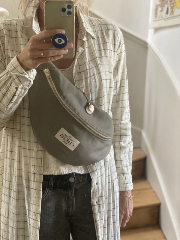 Sac Banane toile coton KAKI – Image 2