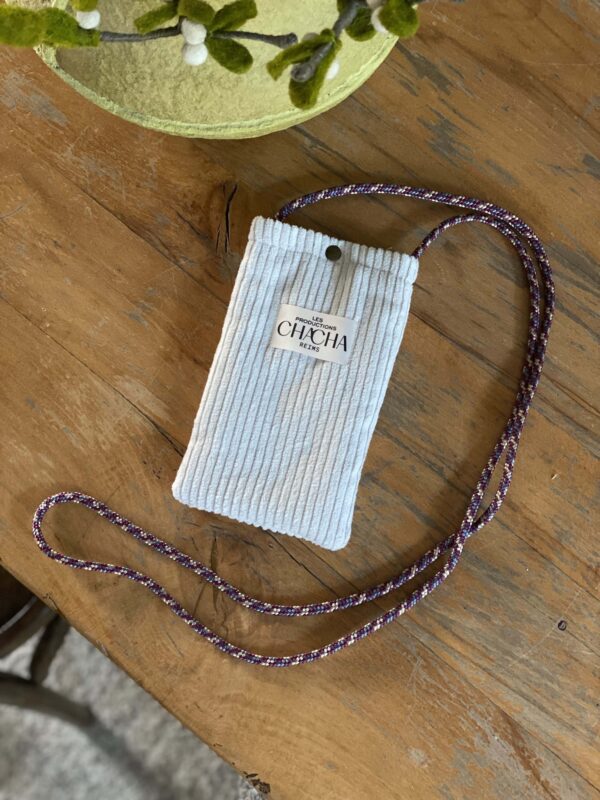 Pochette téléphone Velours Perle